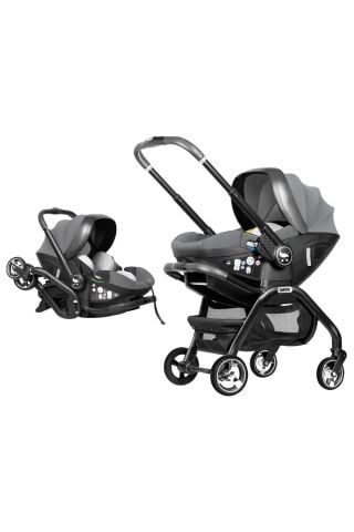 MERKÜR BEBE ONYX 2'Sİ 1 ARADA OTO KOLTUĞU BEBEK ARABASI -GRİ