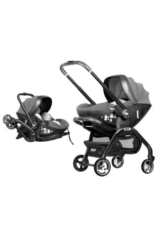 MERKÜR BEBE ONYX 2'Sİ 1 ARADA OTO KOLTUĞU BEBEK ARABASI -GRİ