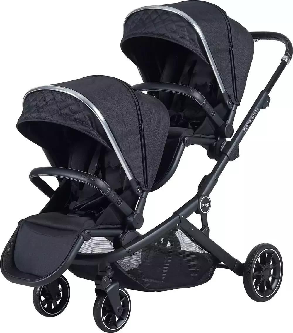 PREGO 2223 İBİZA PLUS İKİZ BEBEK ARABASI SİYAH 2025