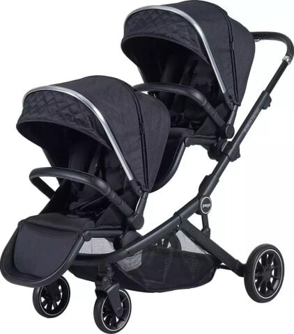 PREGO 2223 İBİZA PLUS İKİZ BEBEK ARABASI SİYAH 2025