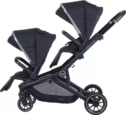 PREGO 2223 İBİZA PLUS İKİZ BEBEK ARABASI SİYAH 2025