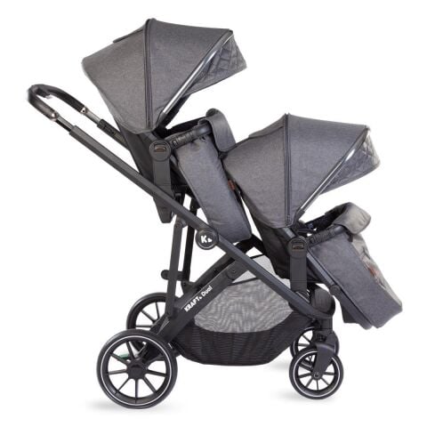 KRAFT DUAL İKİZ BEBEK ARABASI - DARK GREY OUTLET