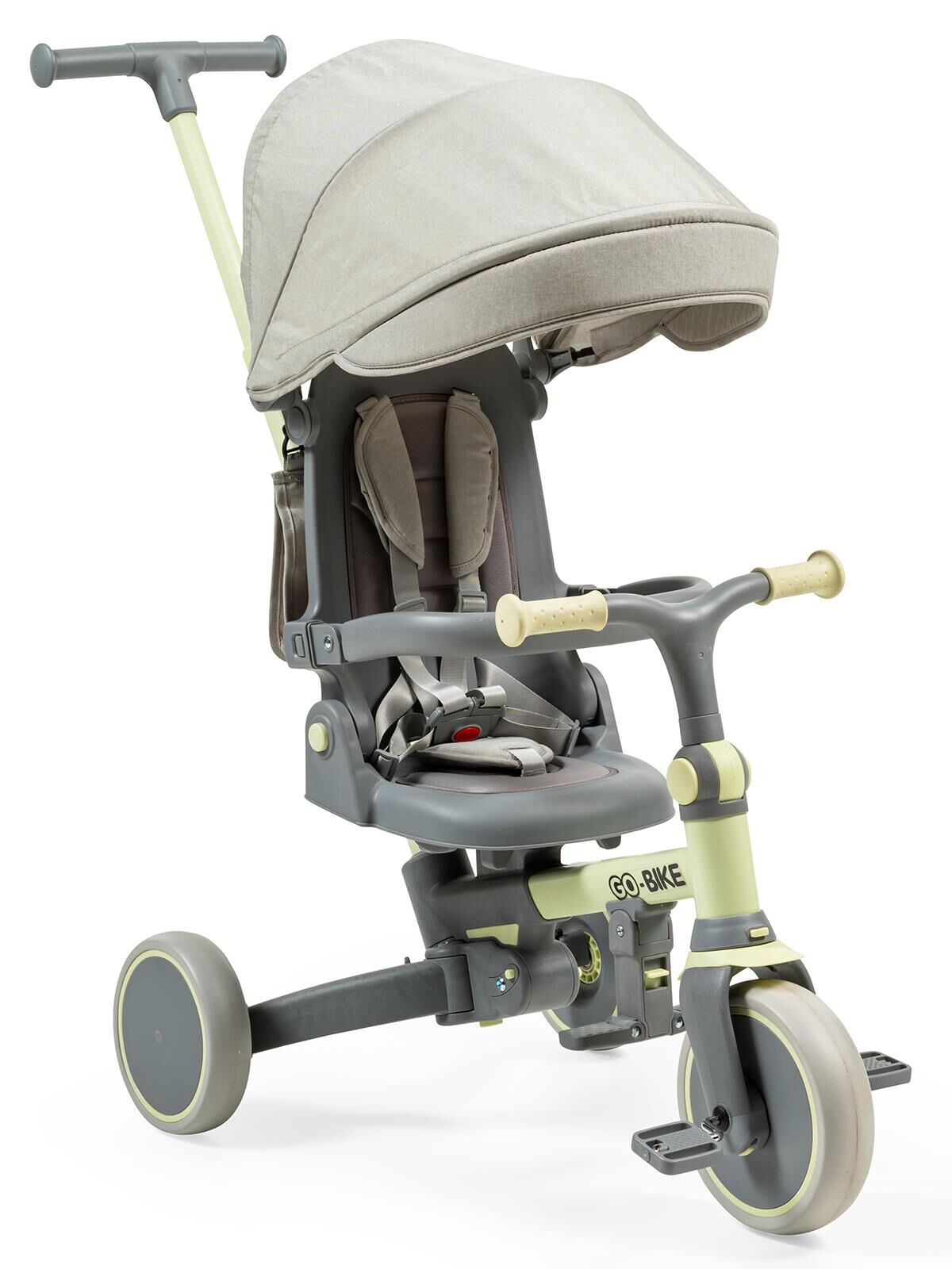 BABY 2 GO 25804 GO BİKE EBEVEYN KONTROLLÜ İTMELİ 3 TEKER KATLANIR BİSİKLET -GRİ